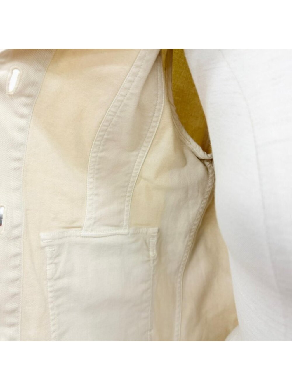 Chanel Mini Coco Button with Stone Fleece Denim Jacket Ivory 34 - Picture 5 of 13